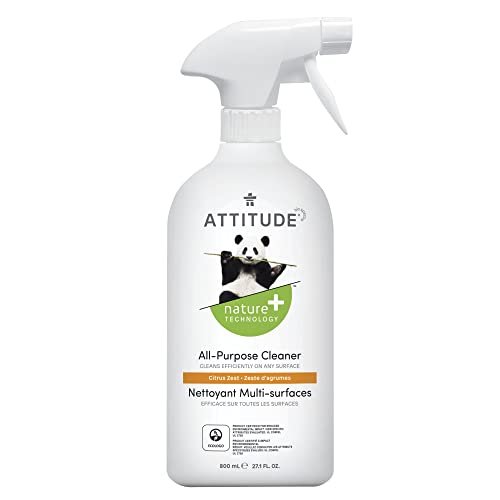 Attitude All Purpose Cleaner, Ewg Verified Multi-Surface Products, Vegan, Naturally Derived Multipurpose Cleaning Spray, Citrus Zest, 27.1 Fl Oz