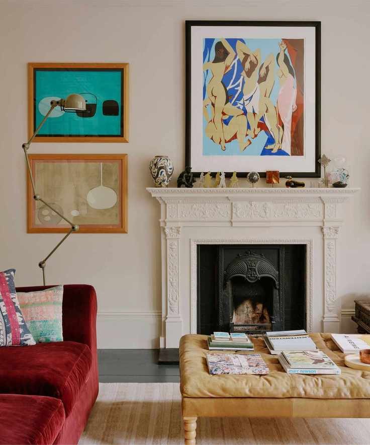 Cream living room painted in Farrow & Ball Stirabout