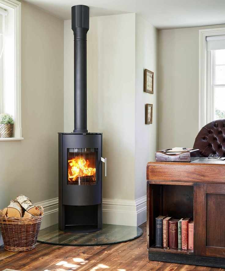 Cozy study with a stylish wood burner