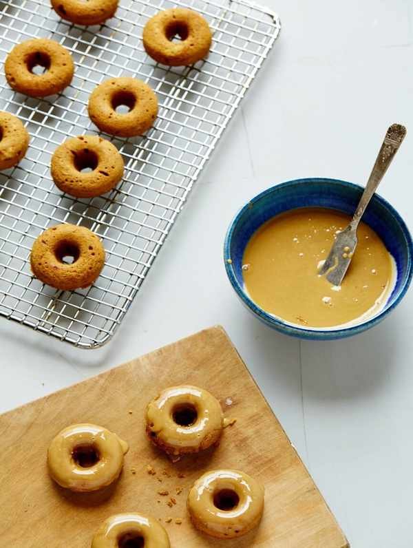 maple molasses donuts with glaze