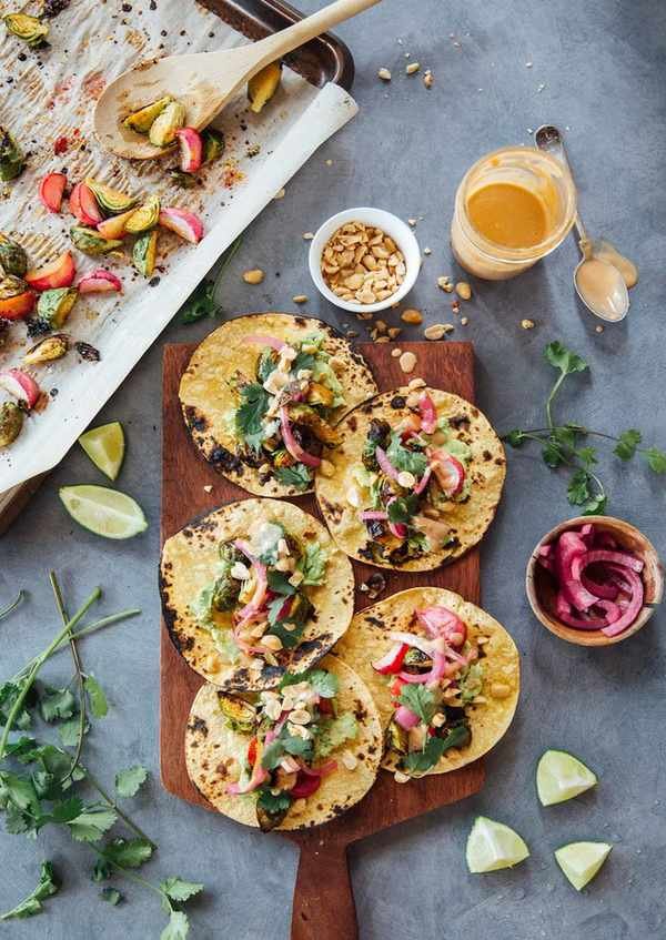 Spicy Peanut Brussels Sprouts Tacos for a Flavorful Vegetarian Meal