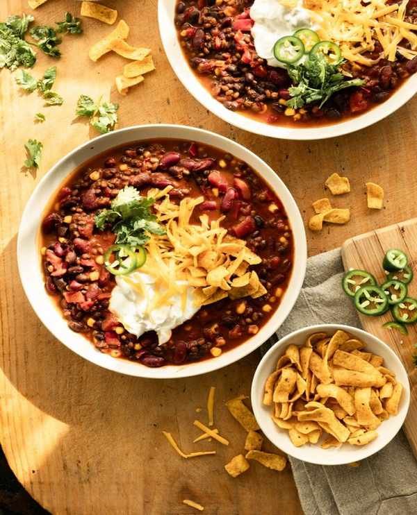 Lentil chili recipe.