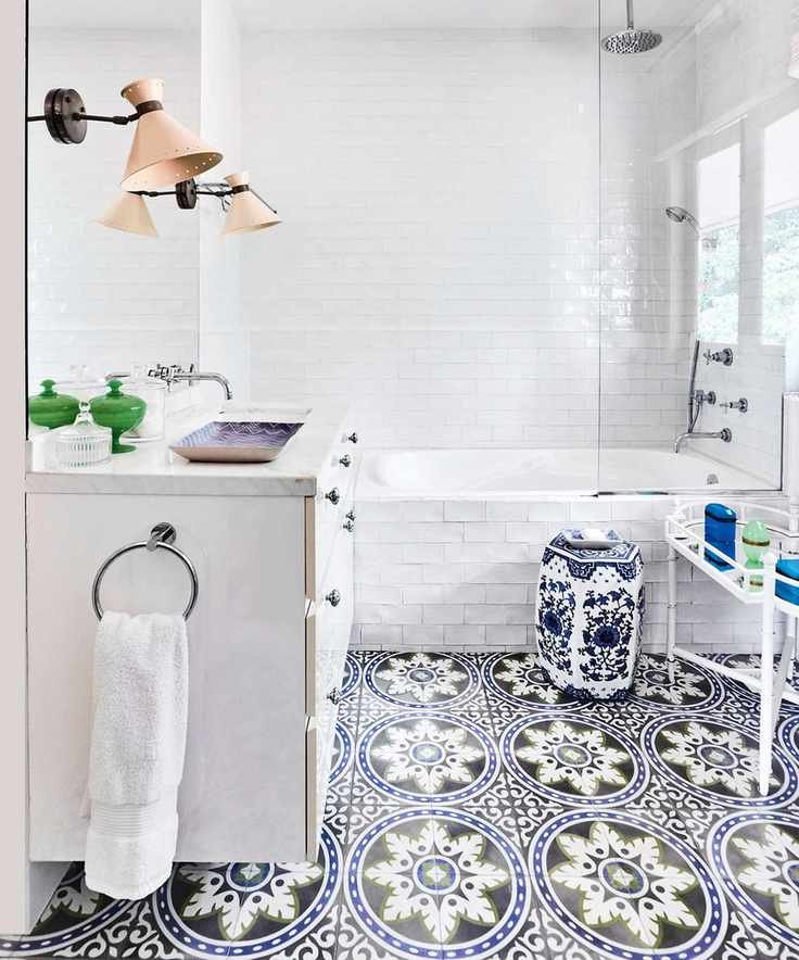 Bathroom with towel ring