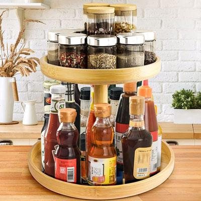 lazy susan in bamboo material