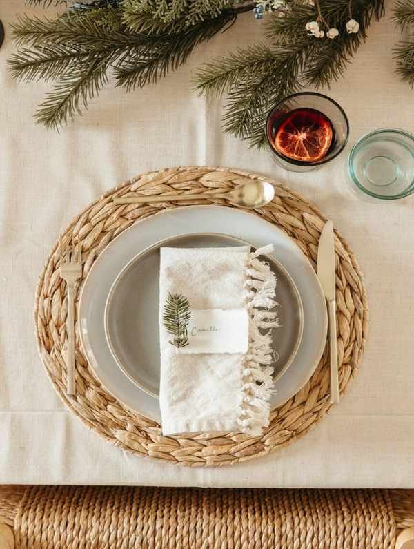 Stylish holiday table setting