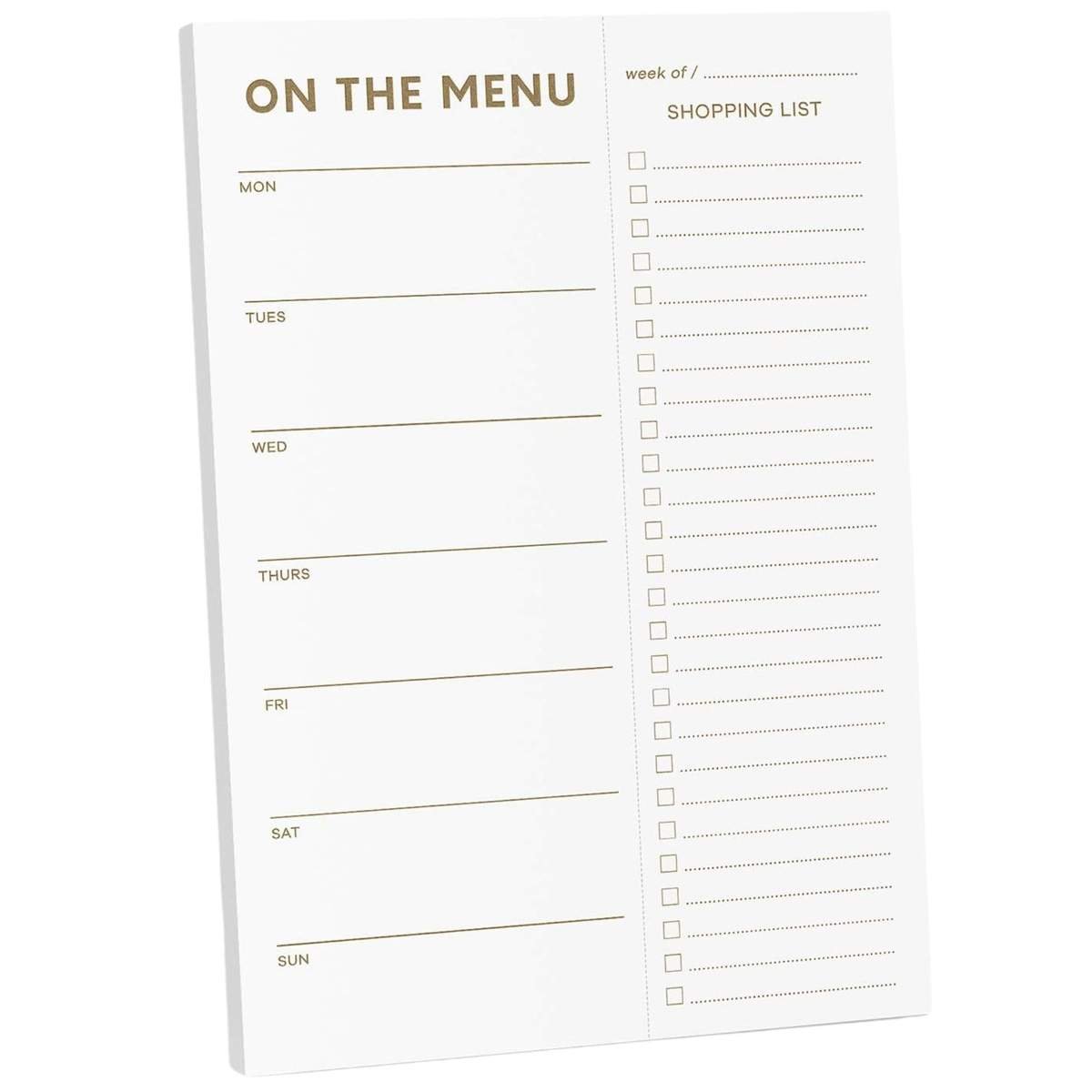 White paper menu planner
