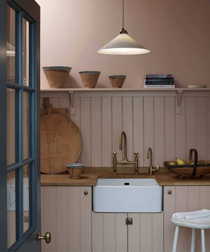 Kitchen with beadboard paneling