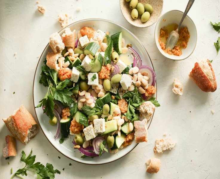 Feta Salad With White Beans and Lemon_easter brunch ideas