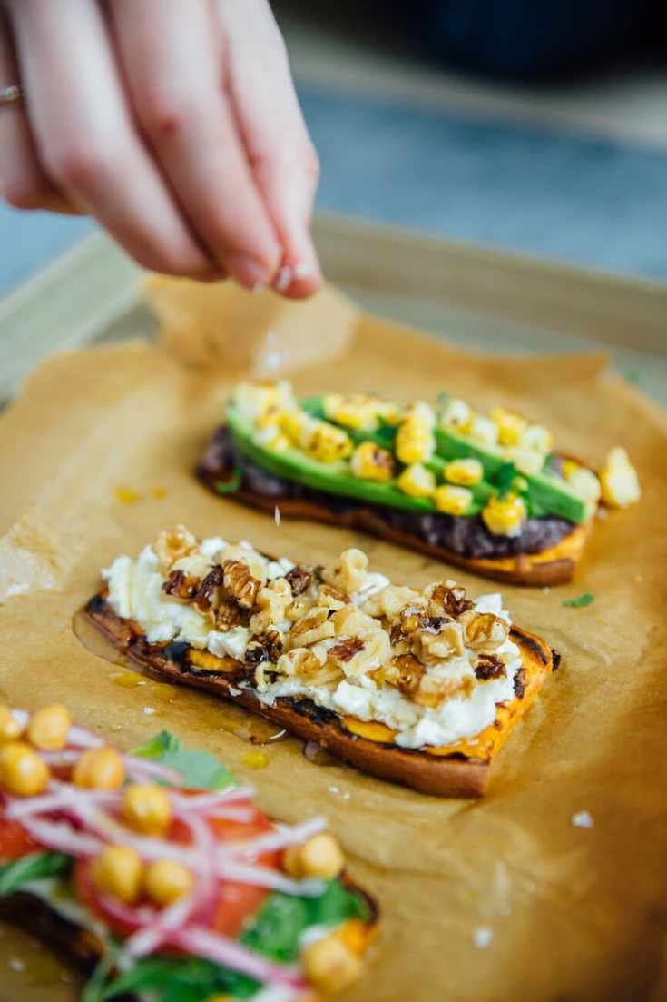 savory sweet potato toasts