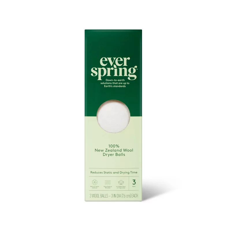 100% New Zealand Wool Dryer Balls - 3ct - Everspring&trade;