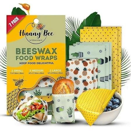Trifecta Living Co. Versatile Beeswax Wraps,set of 7-Fresh Food Keeper, Durable & Easily Cleaned, Sustainable Step Towards a Zero-Waste Kitchen, Unique Designs (pineapple, Cactus, Star)