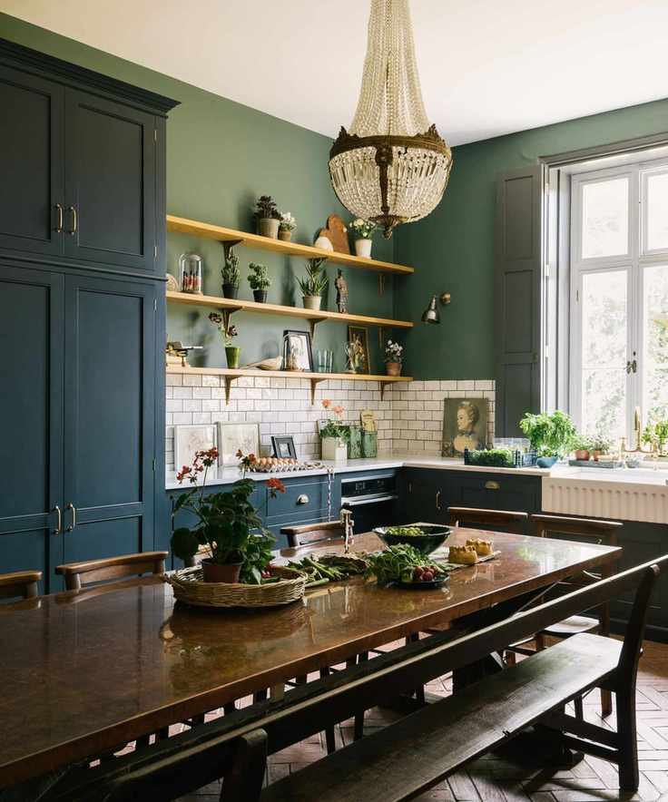 Kitchen with elegant lighting