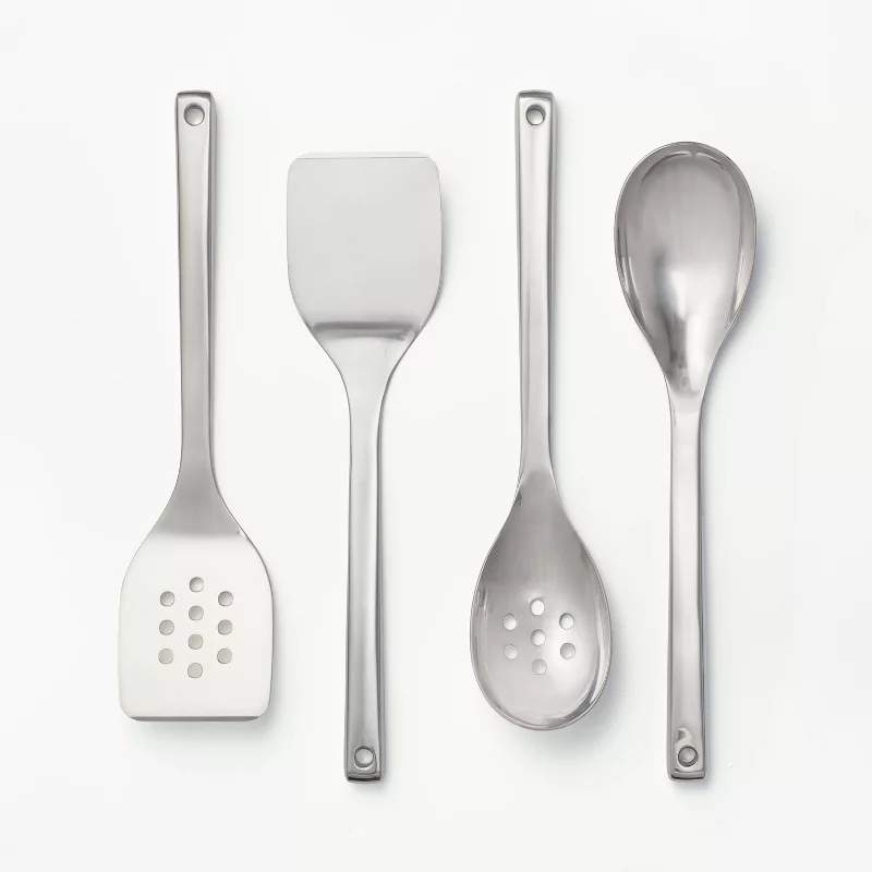 4pc Stainless Steel Kitchen Utensil Set Silver - Figmint&trade;