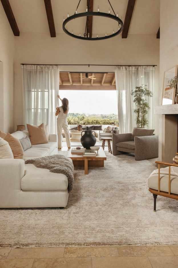 Living Room with Sheer Curtains