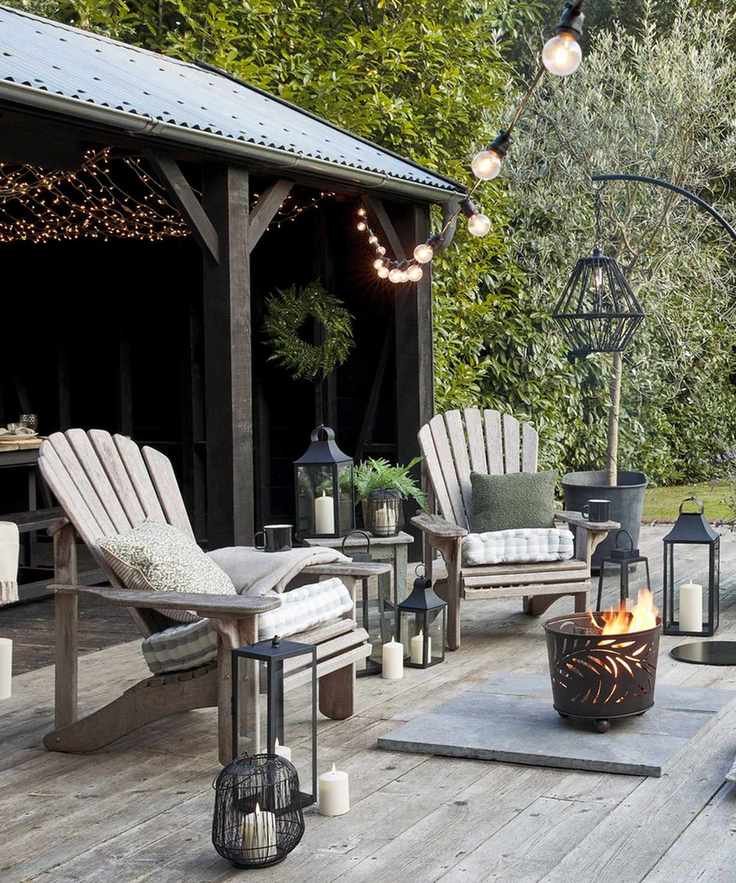 decking with fire pit