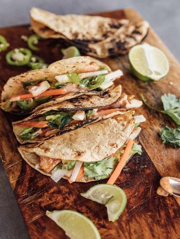 Zesty Chicken Tacos with Jicama, Avocado, and Fresh Mint