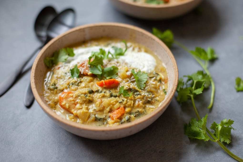 Delicious Coconut Chicken Curry with Sweet Potatoes and Lemongrass