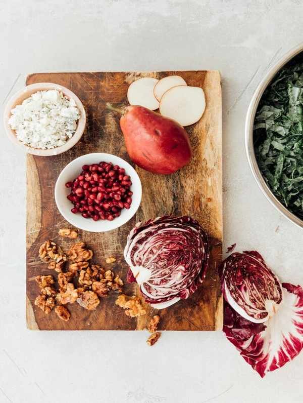 Holiday Chopped Kale Salad with Mustard Shallot Vinaigrette