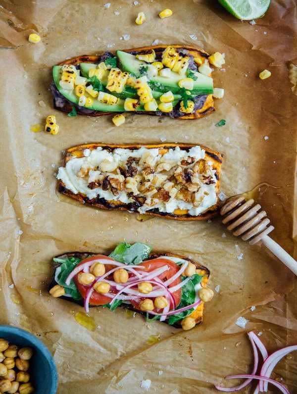 savory sweet potato toasts