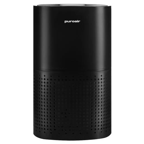 A black cylindrical air purifier tower