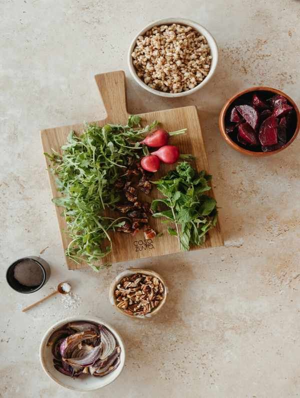 beet farro goat cheese salad