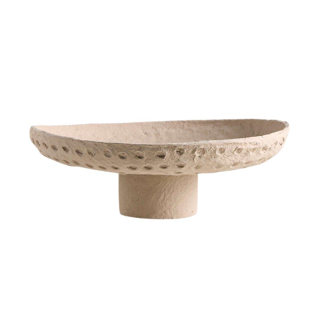 Oaxaca Taupe Cotton Mache Centerpiece Bowl 18