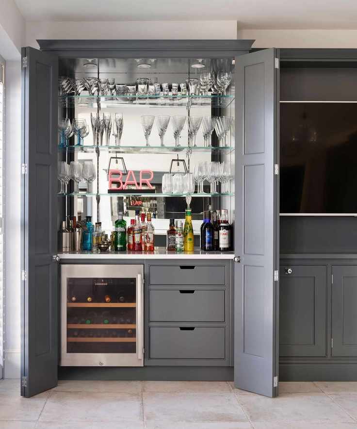 Home bar with hidden storage