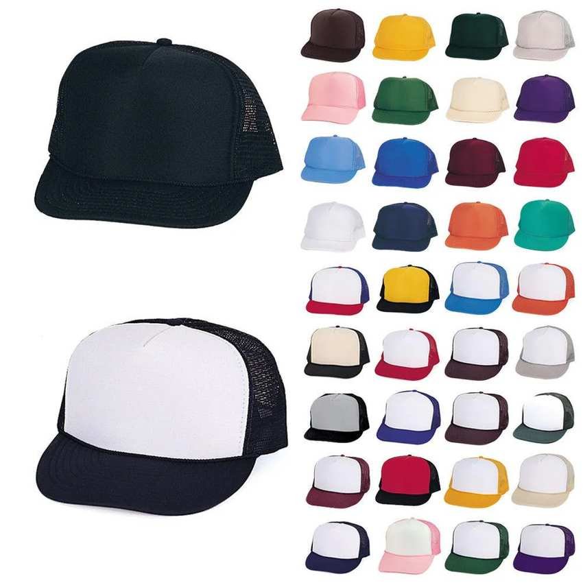 1 Dozen Trucker Baseball Hats Caps Foam Mesh Blank Adult Youth Kids Wholesale Bulk